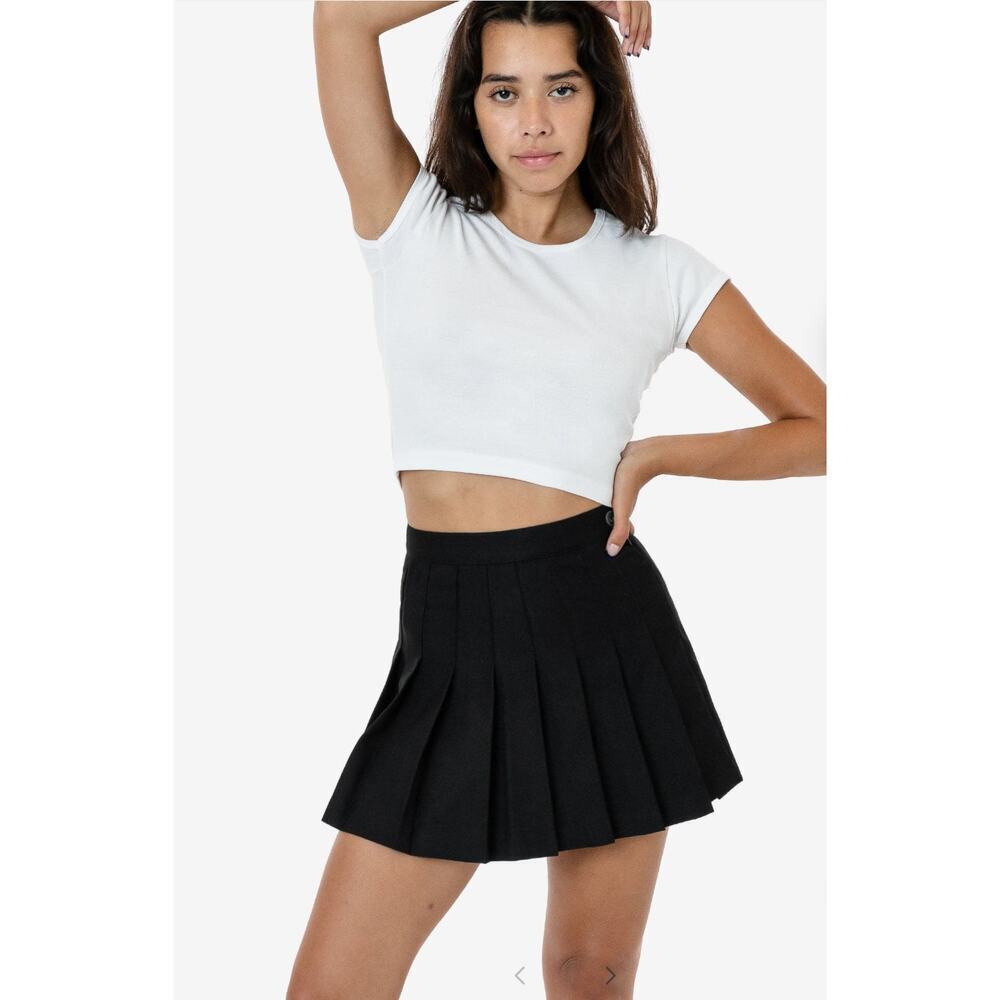 ☀️Better Me Hash High Waisted Pleated Mini Skirt with Built-In Short Black Small